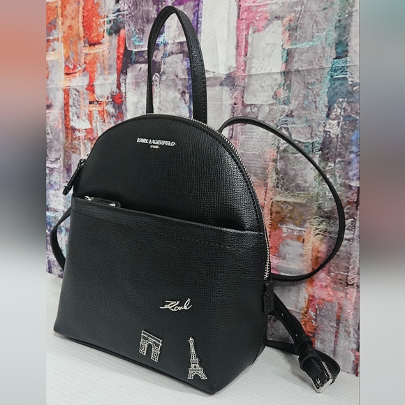 Karl Lagerfeld Black Backpack NWT - Picture 3 of 11